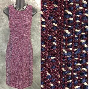 BEAUTIFUL St John knit purple blue multi dress size 4
